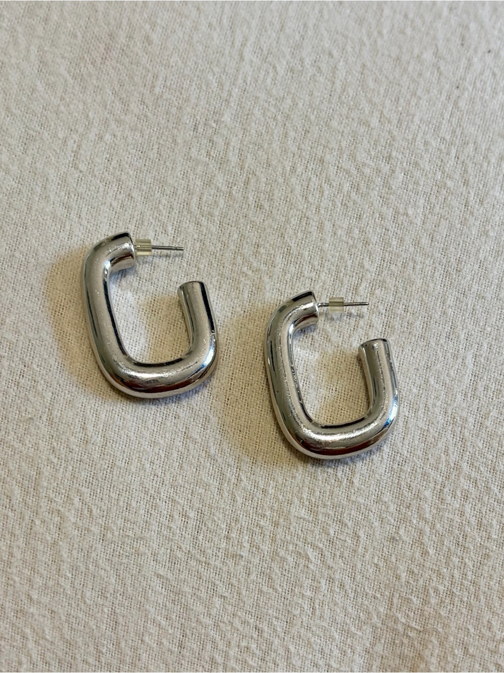 Express Chunky Silver Open U-Hoop Earrings